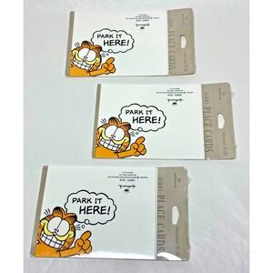 Lot of 3 8pks NOS Garfield Hallmark Stationery Party Place Cards‎ Vintage 1970s